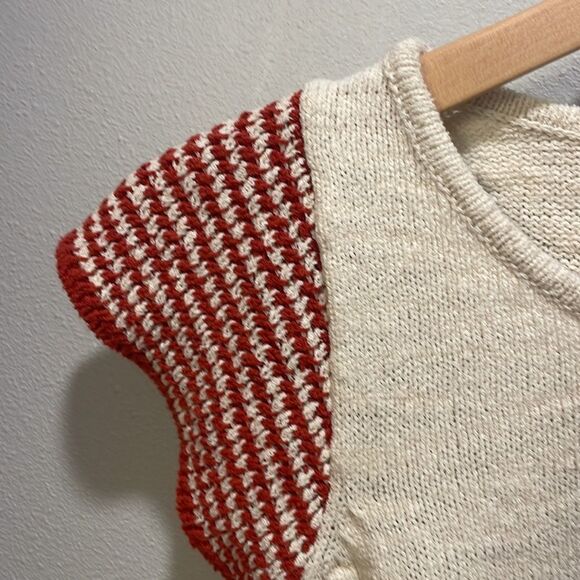 Madewell woman’s cream and red short sleeve sweater - Picture 7 of 13